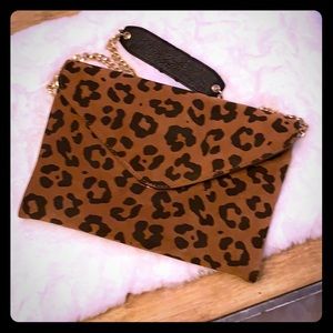 Jcrew envelope leopard clutch